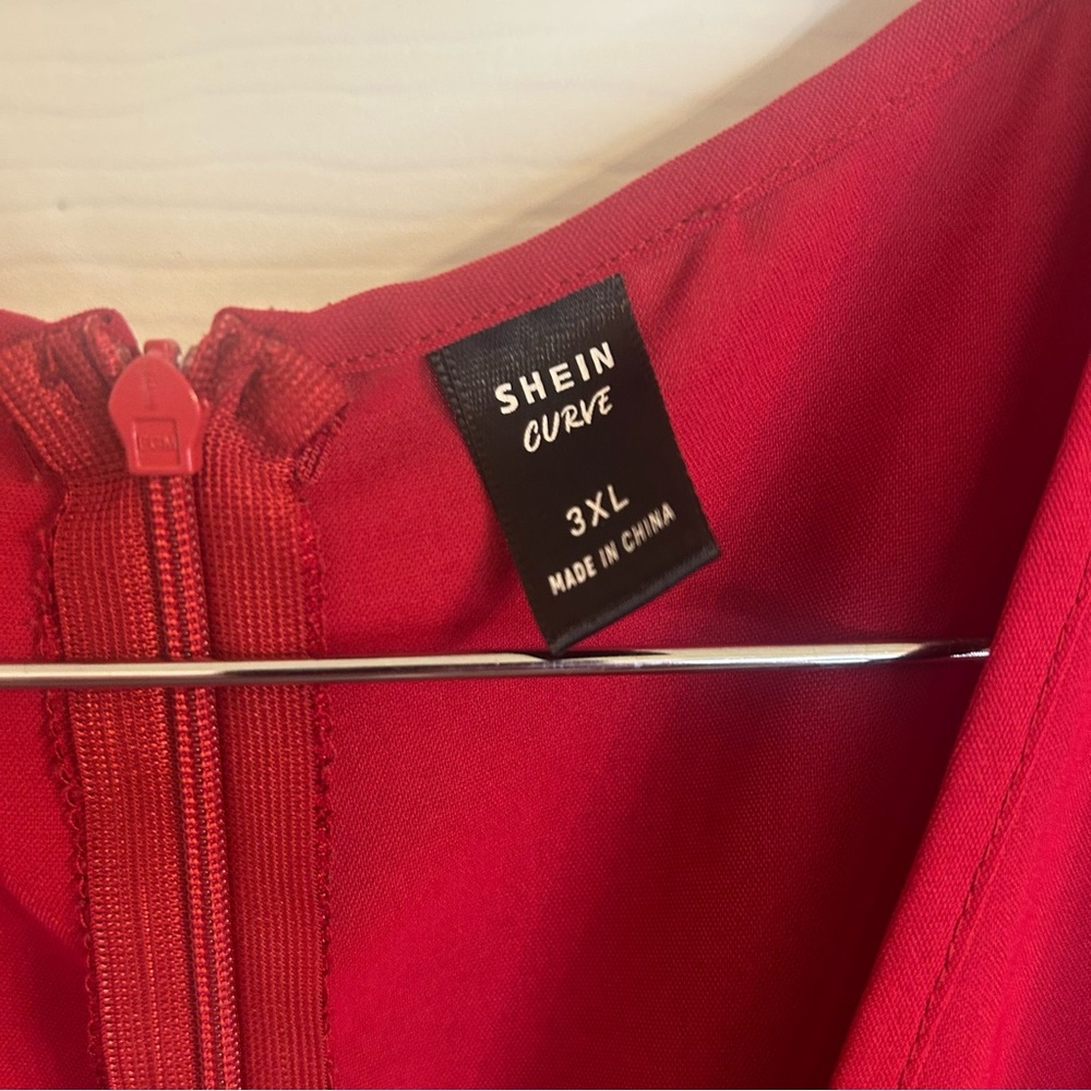 SHEIN Red Ruffle Sleeve Romper - Picture 2 of 6